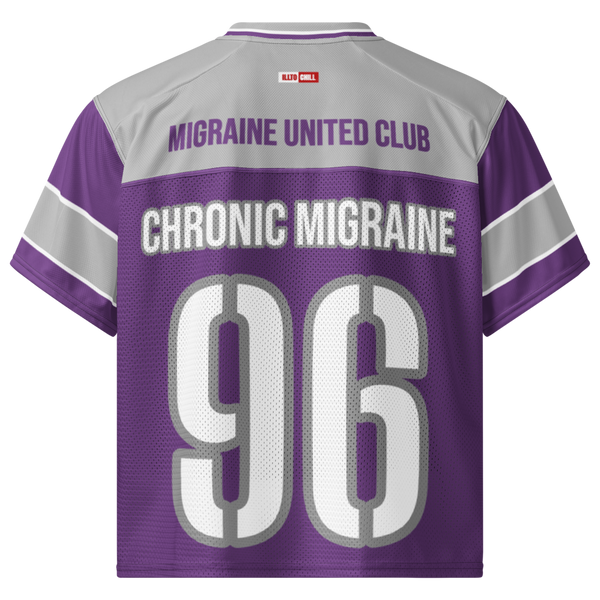 ILLTOCHILL Chronic Migraine awareness and support Boxy football jersey
