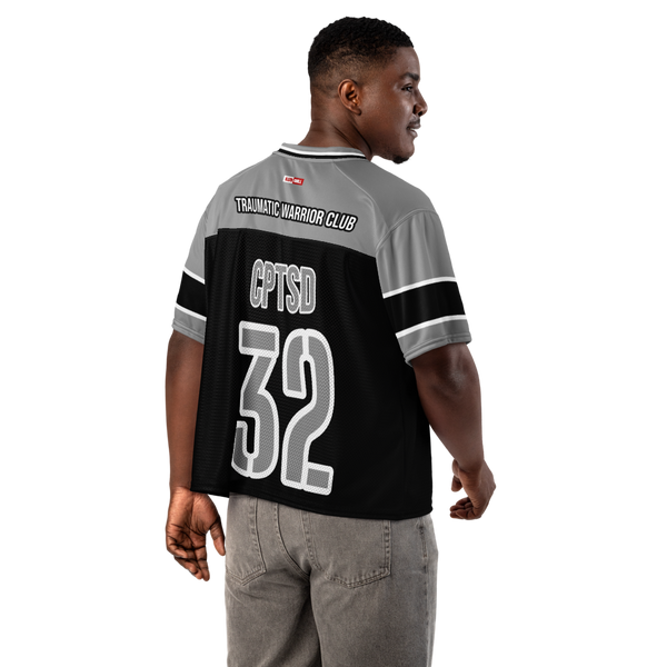 ILLTOCHILL CPTSD awareness Complex Post Traumatic Stress Disorder Boxy football jersey