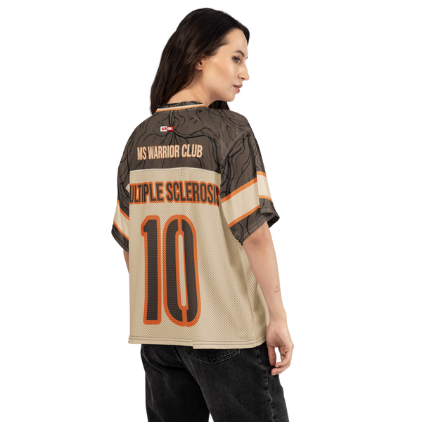 ILLTOCHILL MS Multiple Sclerosis awareness and support Boxy football jersey