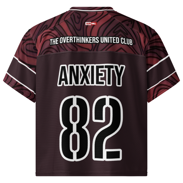 ILLTOCHILL Anxiety awareness Boxy football jersey