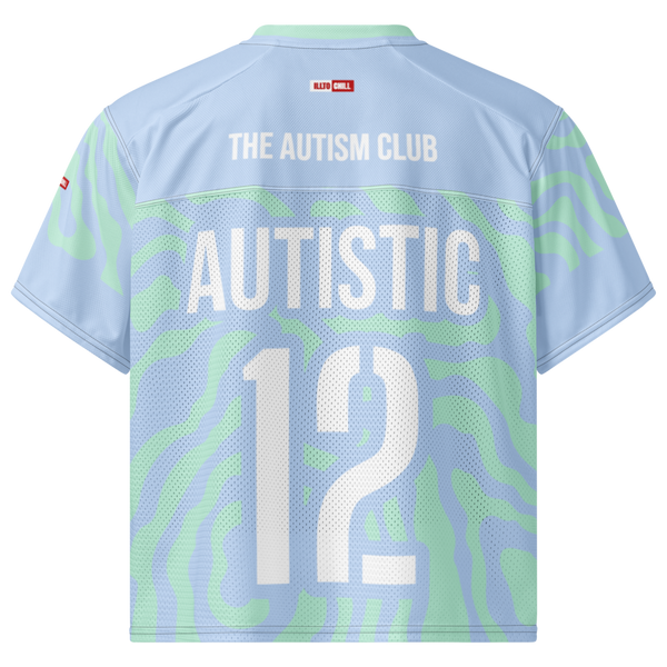 Autism Team Spirit Boxy Football Jersey – Game Day Neurodivergent Confidence ILLTOCHILL - ILLTOCHILL autism awareness merchandise