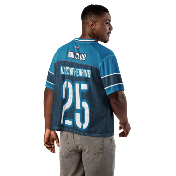 ILLTOCHILL Hard of Hearing awareness hearing impaired support Boxy football jersey