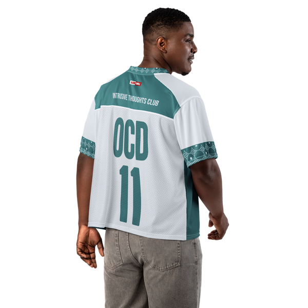 ILLTOCHILL OCD awareness Obsessive-Compulsive Disorder Boxy football jersey