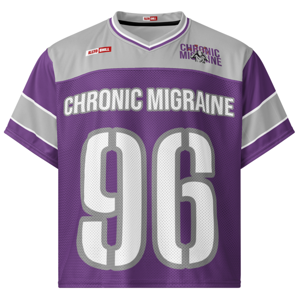 ILLTOCHILL Chronic Migraine awareness and support Boxy football jersey