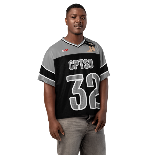 ILLTOCHILL CPTSD awareness Complex Post Traumatic Stress Disorder Boxy football jersey