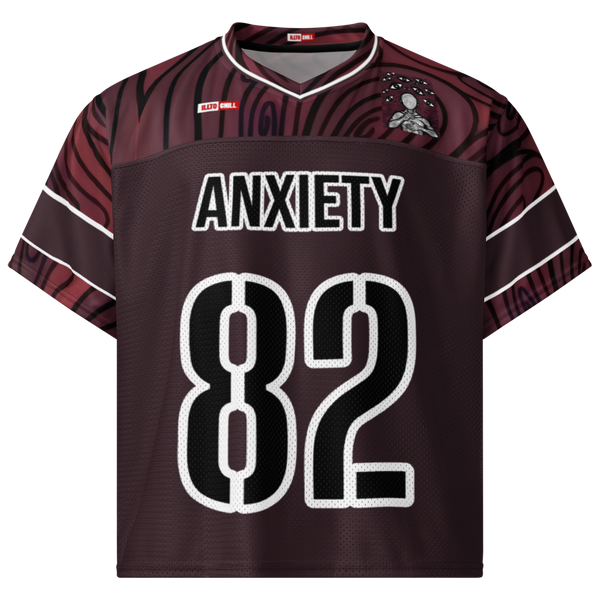 ILLTOCHILL Anxiety awareness Boxy football jersey