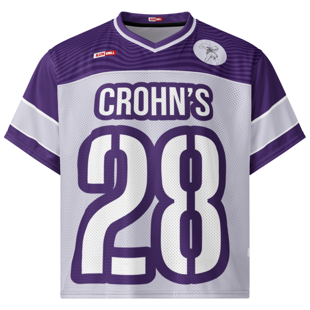 Play Through Pain Crohn’s Football Jersey – ILLTOCHILL Athletic Edge