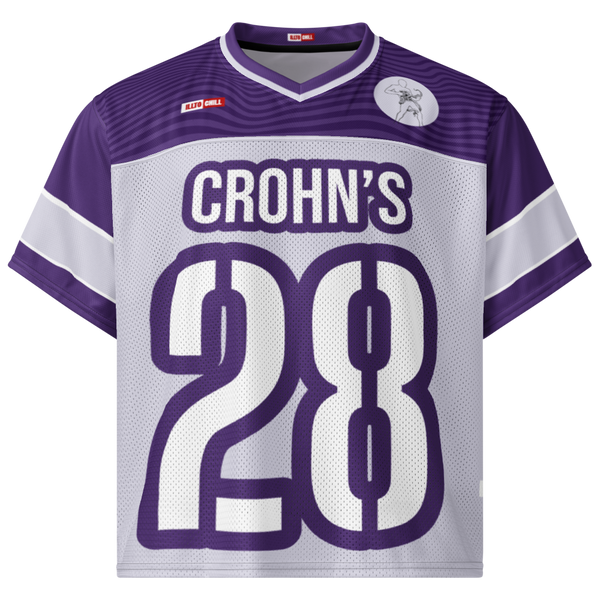 ILLTOCHILL Crohn's disease awareness and support Boxy football jersey
