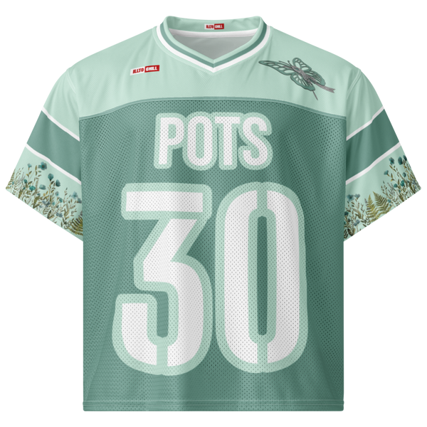ILLTOCHILL POTS awareness Boxy football jersey