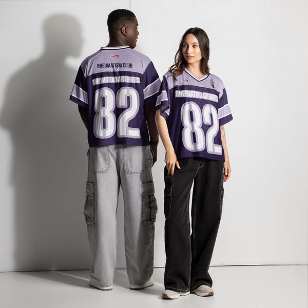 ILLTOCHILL RA awareness Rheumatoid Arthritis support Boxy football jersey