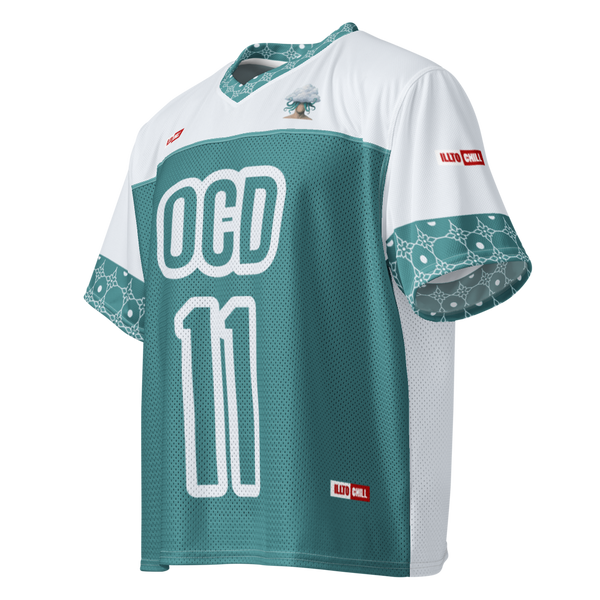 ILLTOCHILL OCD awareness Obsessive-Compulsive Disorder Boxy football jersey