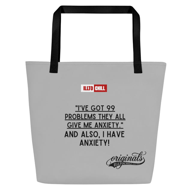 Anxious and Unbothered All Over Print Large Tote Bag | ILLTOCHILL