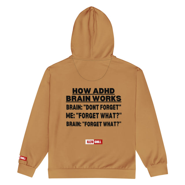 ADHD Unisex Zip Hoodie | Running on Hyperfocus and Zero Apologies | ILLTOCHILL