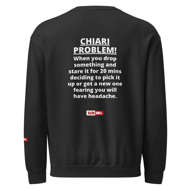 Chiari Malformation Unisex garment-dyed fleece crewneck sweatshirt — Because Your Brain Has Range | ILLTOCHILL