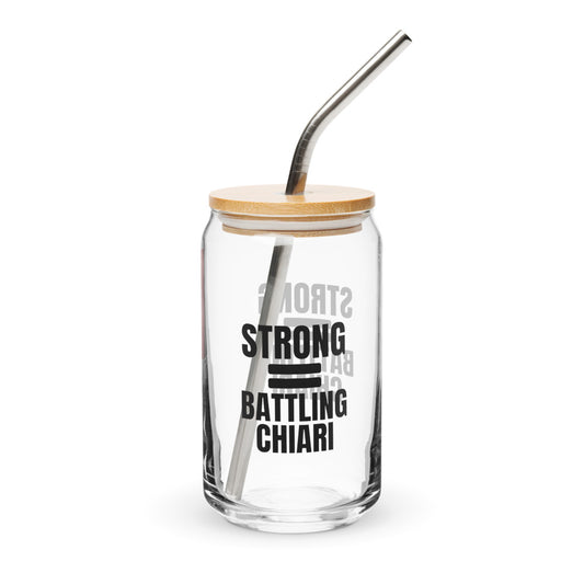 ILLTOCHILL Chiari Malformation Awareness Strong is equal to Batting CM Gift Can-Shaped Glass.