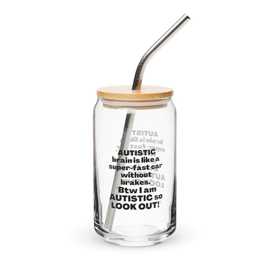 ILLTOCHILL Autism awareness How the Autistic brain works autism acceptance gift Can-Shaped Glass.