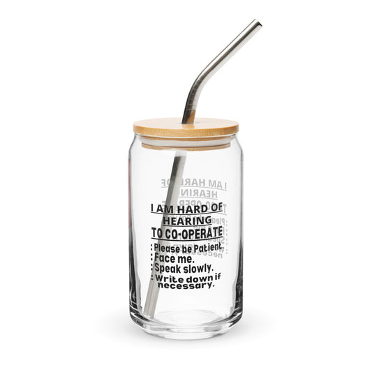 ILLTOCHILL Hard of hearing Co-opration Steps hearing impaired gift Can-Shaped Glass.