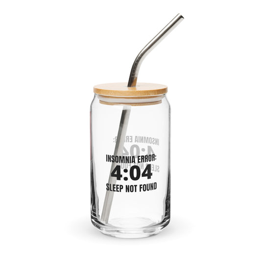 ILLTOCHILL Insomnia Error 404 sleep not found funny insomnia awareness gift Can-Shaped Glass.