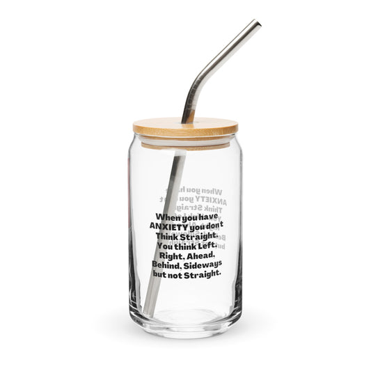 ILLTOCHILL Anxiety though pattern funny anxiety awareness gift Can-Shaped Glass.