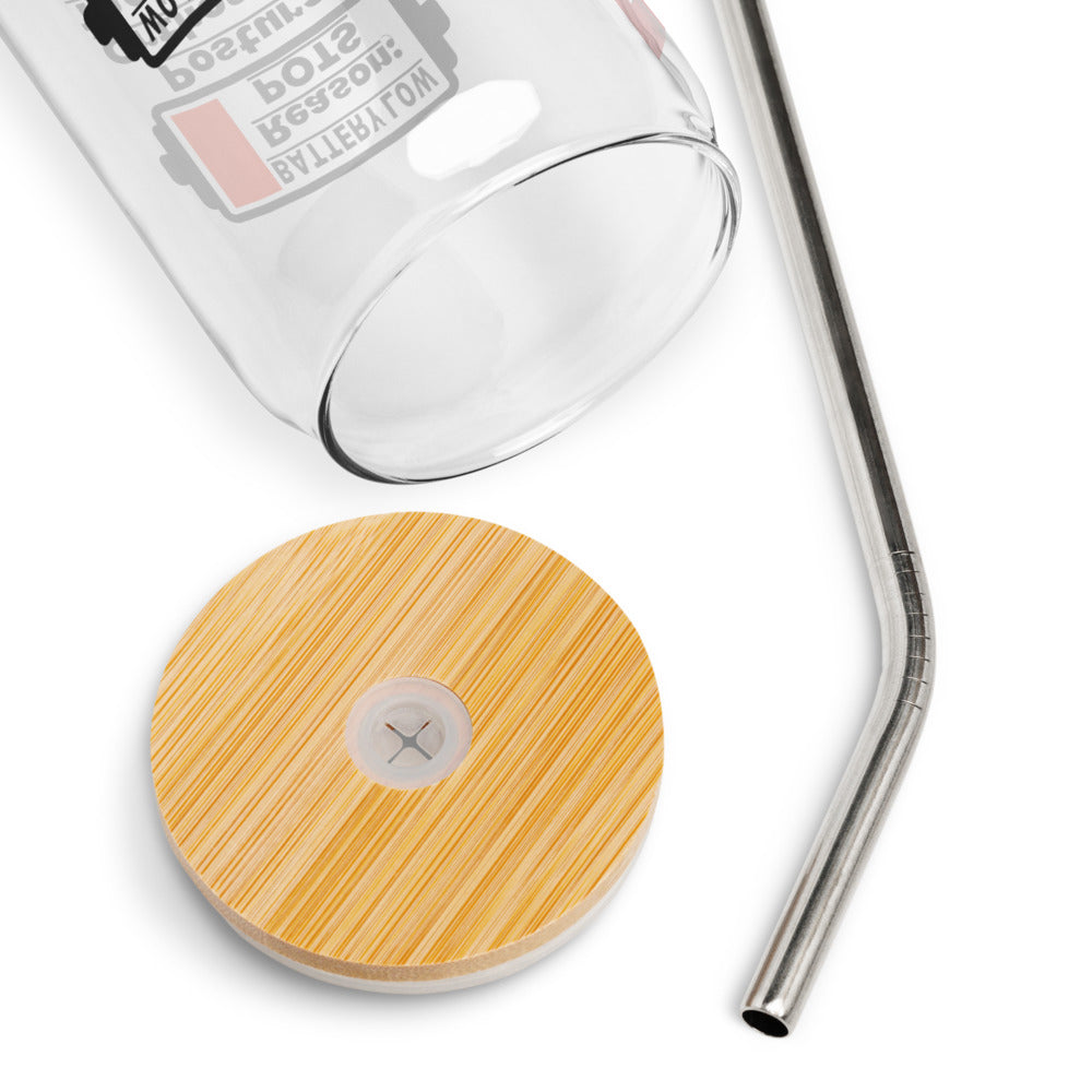 ILLTOCHILL Postural orthostatic tachycardia syndrome Battery low funny POTS gift Can-Shaped Glass.