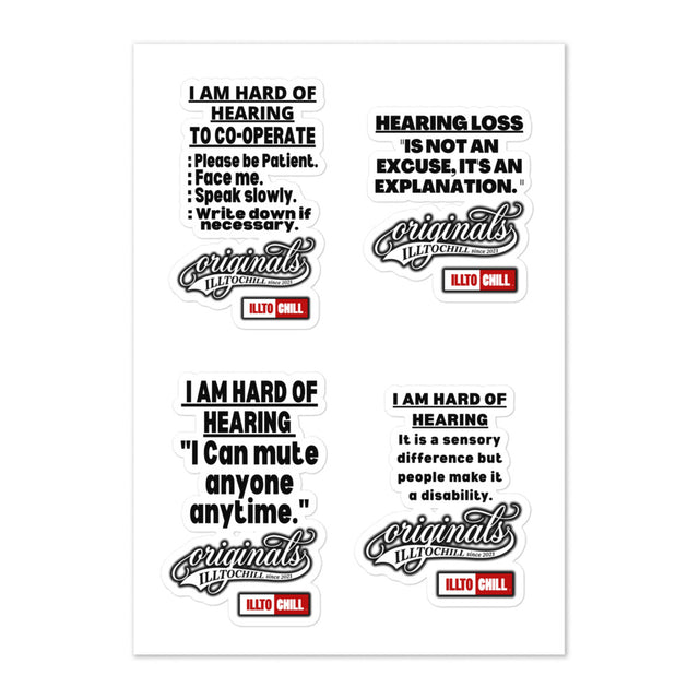 Hard of Hearing Unapologetic Sticker Sheet for HOH Adults and Advocates | ILLTOCHILL