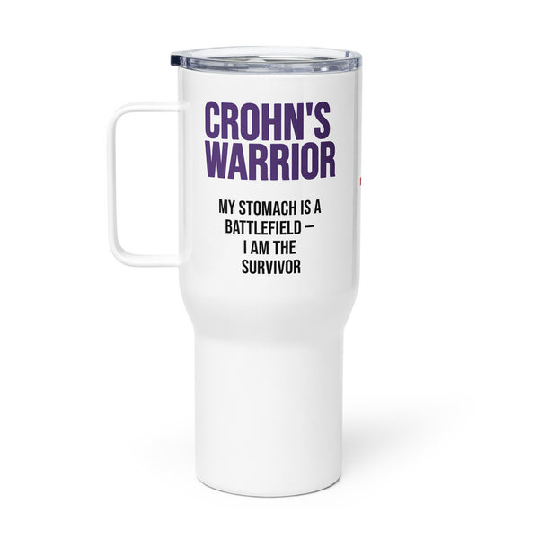 ILLTOCHILL Crohn's disease awareness and support gift Travel mug with a handle – Flat Right