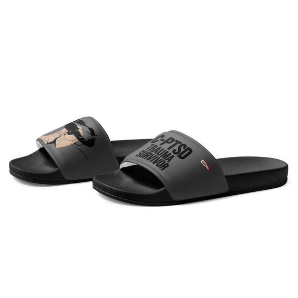 ILLTOCHILL C-PTSD Support Men's Slides – Flat Left Front (C-ptsd Support Men's Slides)