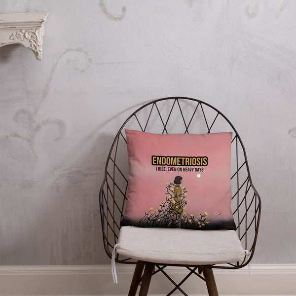 ILLTOCHILL Endometriosis Awareness Pillow – Lifestyle Front Lifestyle 1 (Black)