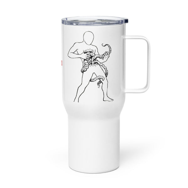 ILLTOCHILL Crohn's disease awareness and support gift Travel mug with a handle – Flat Left