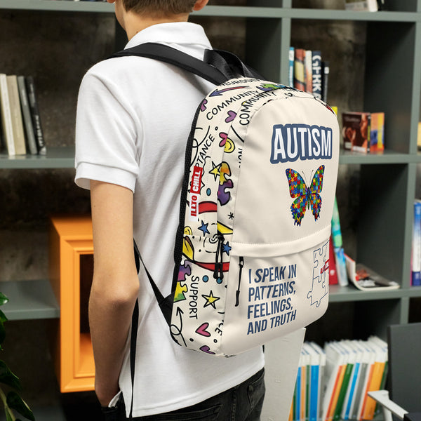 ILLTOCHILL Autism Awareness Backpack – Lifestyle Left (Clear)