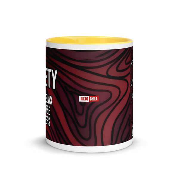 ILLTOCHILL Anxiety awareness gift Mug with Color Inside – Flat Front