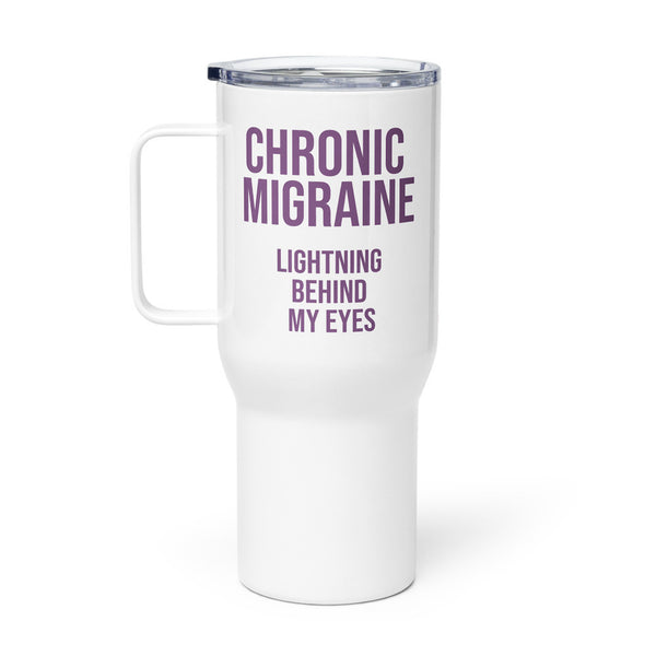ILLTOCHILL Chronic Migraine awareness and support gift Travel mug with a handle – Flat Right