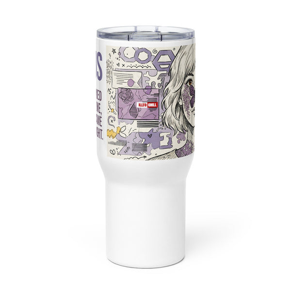 ILLTOCHILL Lupus awareness gift Travel mug with a handle – Flat Front
