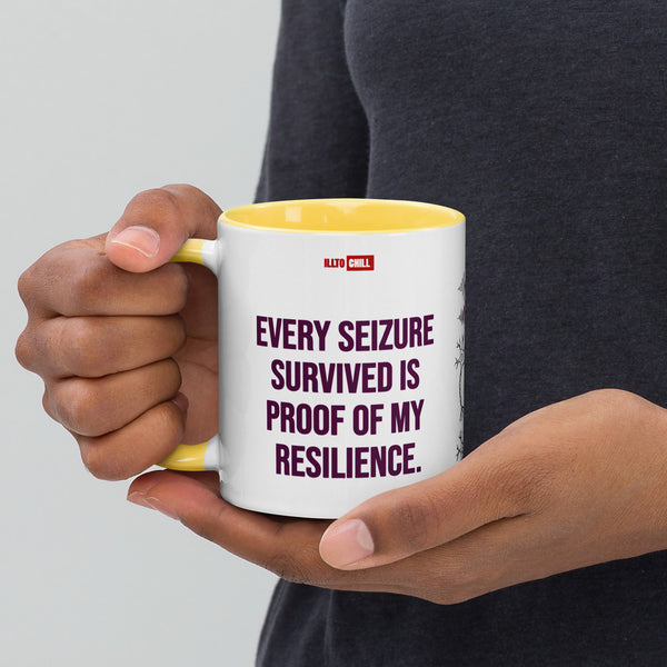 ILLTOCHILL Epilepsy awareness and support gift Mug with Color Inside – Lifestyle 3 Left