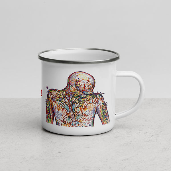 ILLTOCHILL Fibromyalgia awareness fibro gift Enamel Mug – Lifestyle 3 Right