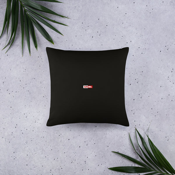 ILLTOCHILL Endometriosis Awareness Pillow – Flat Lifestyle Back (Black)