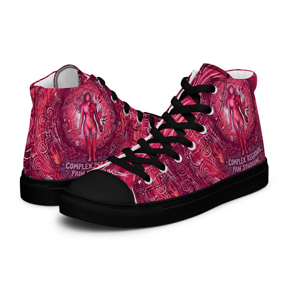 ILLTOCHILL CRPS Awareness Women's High Top Shoes – Flat 3 Left (Crps Awareness Women's High Top Shoes)