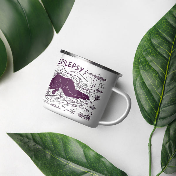 ILLTOCHILL Epilepsy awareness and support gift Enamel Mug – Lifestyle Right