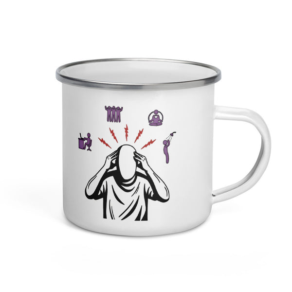 ILLTOCHILL Chronic Migraine awareness and support gift Enamel Mug – Default Right