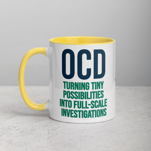 ILLTOCHILL OCD awareness Obsessive-Compulsive Disorder gift Mug with Color Inside – Lifestyle 2 Left