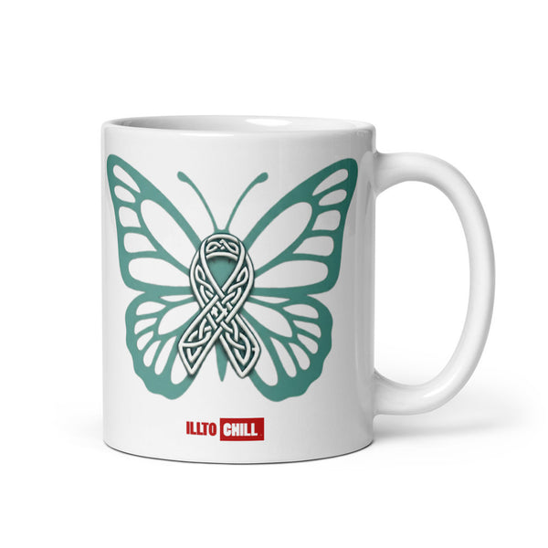 ILLTOCHILL POTS awareness gift White glossy mug – Default Handle on Right