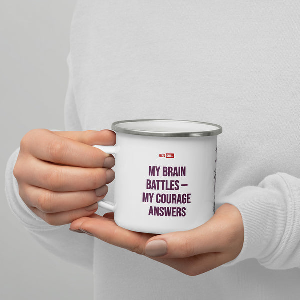 ILLTOCHILL Epilepsy awareness and support gift Enamel Mug – Lifestyle 7 Left