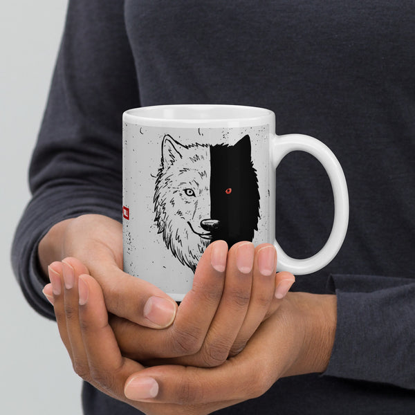 ILLTOCHILL Bipolar disorder gift White glossy mug – Lifestyle 2 Handle on Right