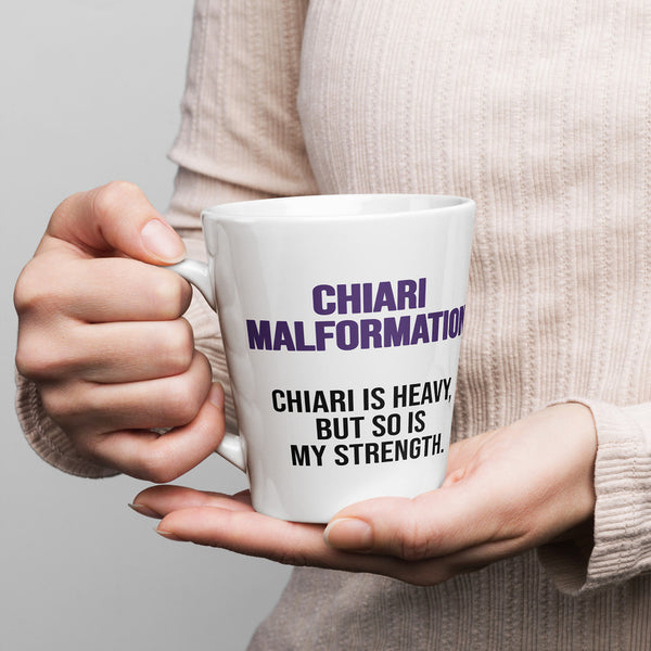 ILLTOCHILL CM Chiari Malformation awareness gift Latte mug – Lifestyle 1 Left