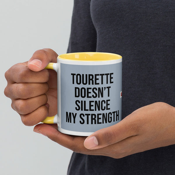 ILLTOCHILL Tourette syndrome awareness TS gift Mug with Color Inside – Lifestyle 3 Left