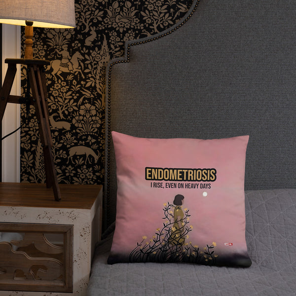 ILLTOCHILL Endometriosis Awareness Pillow – Lifestyle Front Lifestyle 2 (Black)