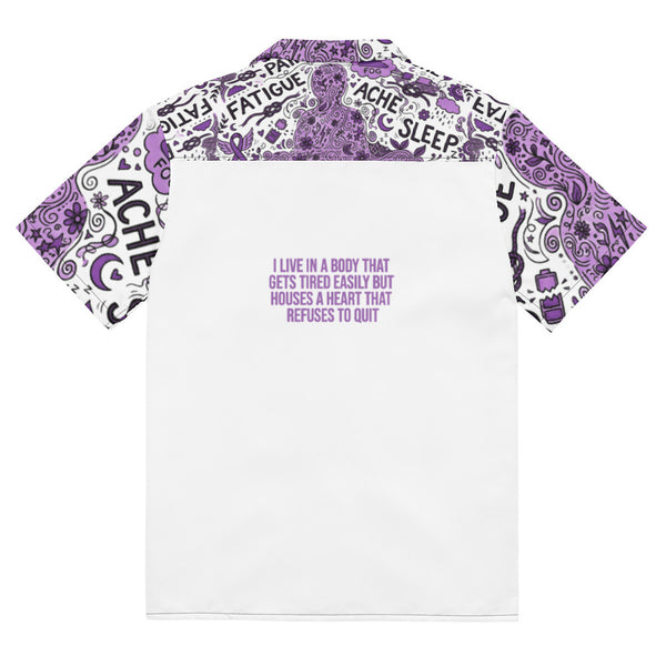 ILLTOCHILL Fibromyalgia awareness Unisex button shirt – Flat Back (Black)