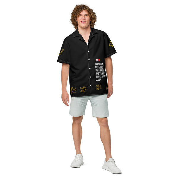 ILLTOCHILL Insomnia Awareness Unisex Button Shirt – Men's Front (White)