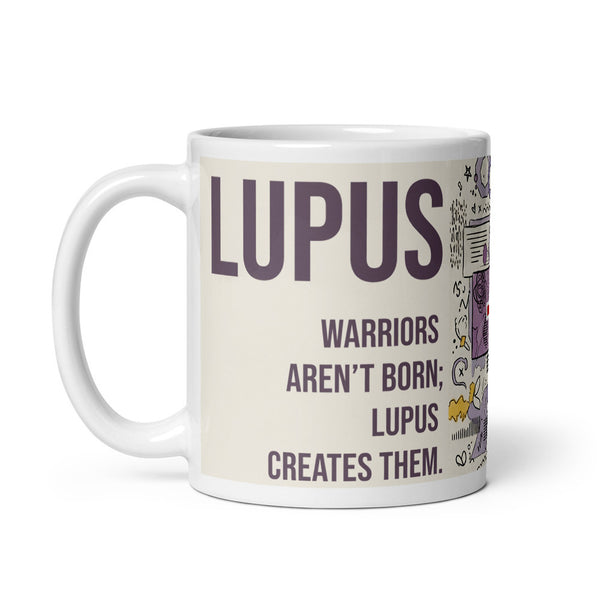 ILLTOCHILL Lupus awareness gift White glossy mug – Default Handle on Left