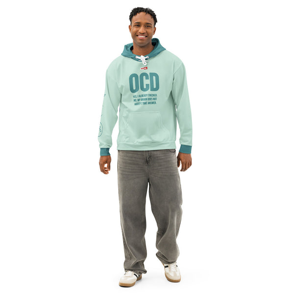 ILLTOCHILL OCD Support Obsessive-Compulsive Disorder gift Unisex cotton hoodie – Men's Front (White)